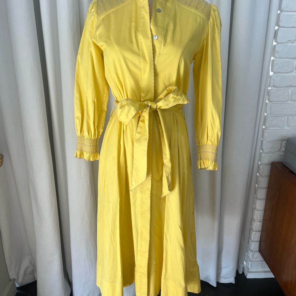 Love Binetti Noemi Yellow Button-Down Dress